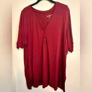 TORRID 'Super Soft' Deep Burgundy Button-Up Sweater/Tunic